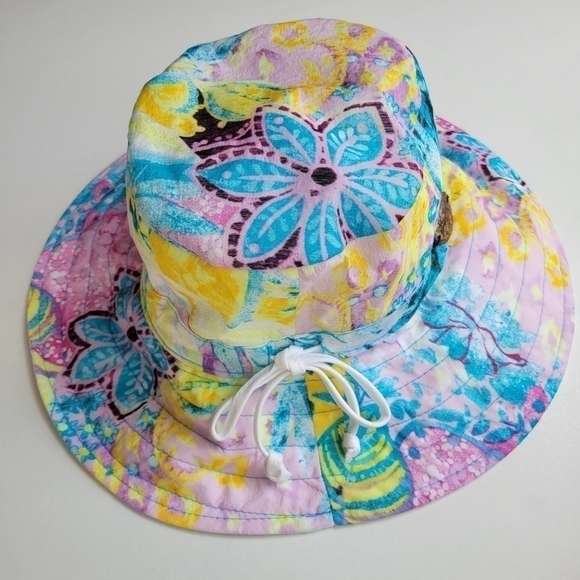 Panama jack women's floral bucket hat one size 100% cotton pre-owned - Picture 2 of 8